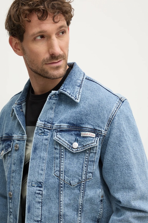 Calvin Klein Jeans kurtka jeansowa niebieski J30J326552