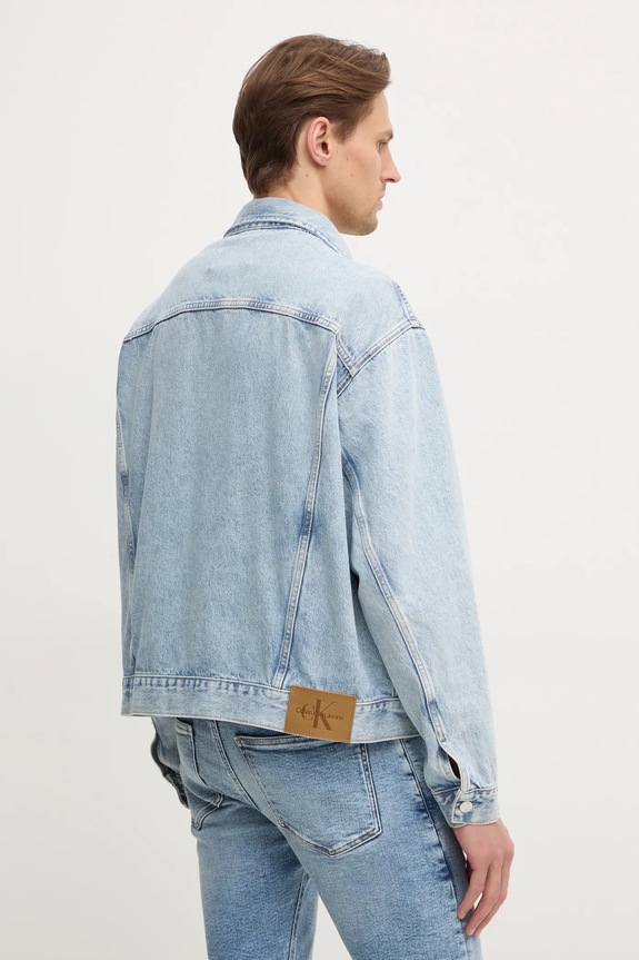 Odzież Calvin Klein Jeans kurtka jeansowa J30J326556 niebieski