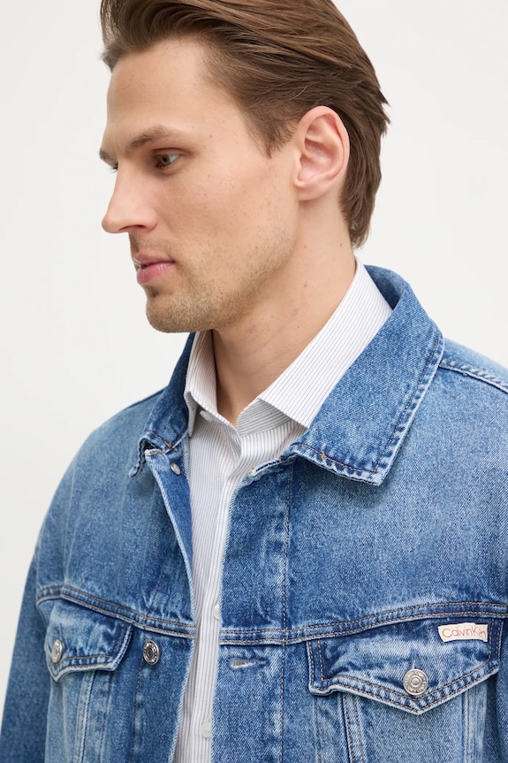 Calvin Klein Jeans kurtka jeansowa niebieski J30J327027
