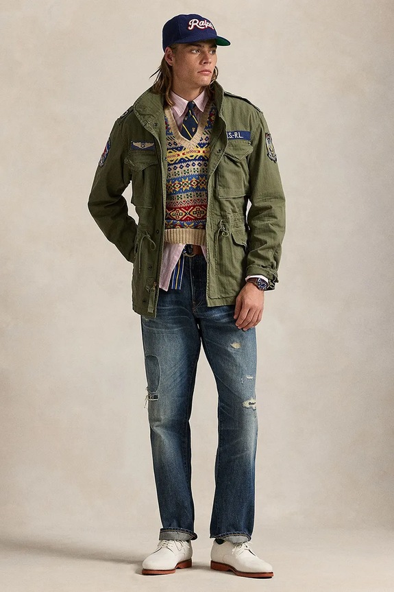 Ρούχα Βαμβακερό μπουφάν Polo Ralph Lauren Icnc Fld Jkt Lined Field 710961616 πράσινο