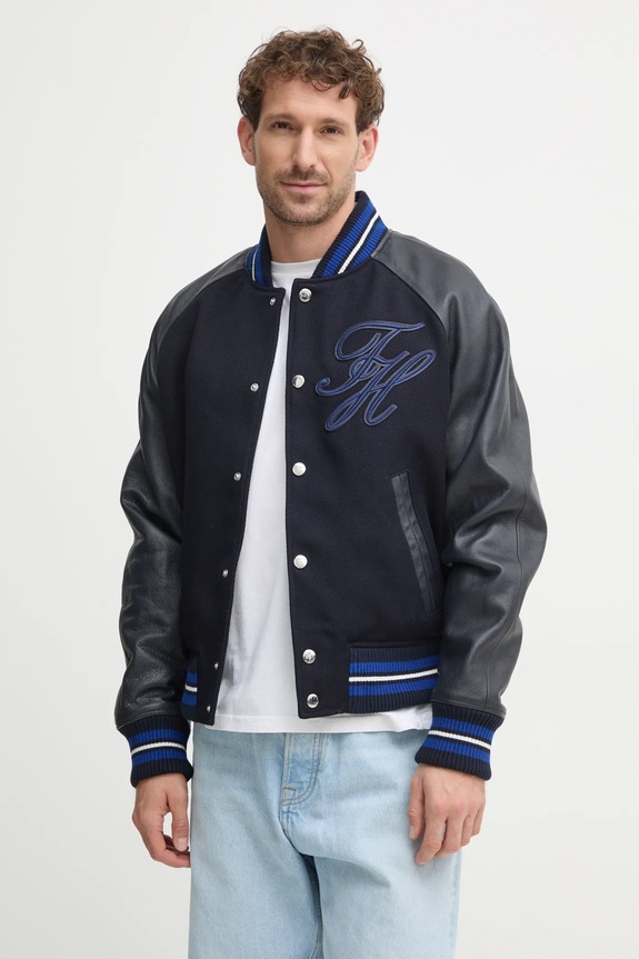 Jakna Tommy Hilfiger s toplom postavom mornarsko plava MW0MW37735