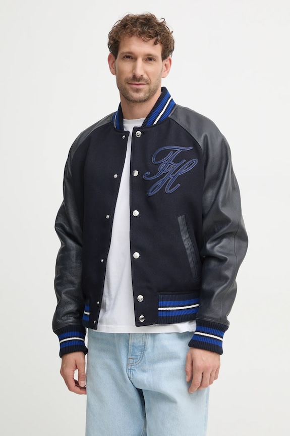 Jakna Tommy Hilfiger s toplom postavom mornarsko plava MW0MW37735