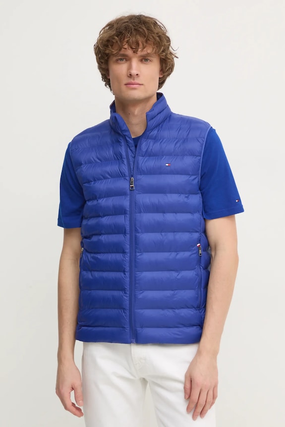 Vesta Tommy Hilfiger jemné zateplenie modrá MW0MW37677