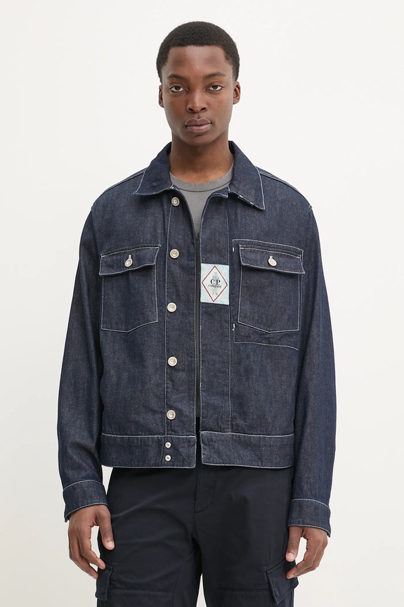 C.P. Company giacca di jeans senza blu navy 18CMOW188A110295W
