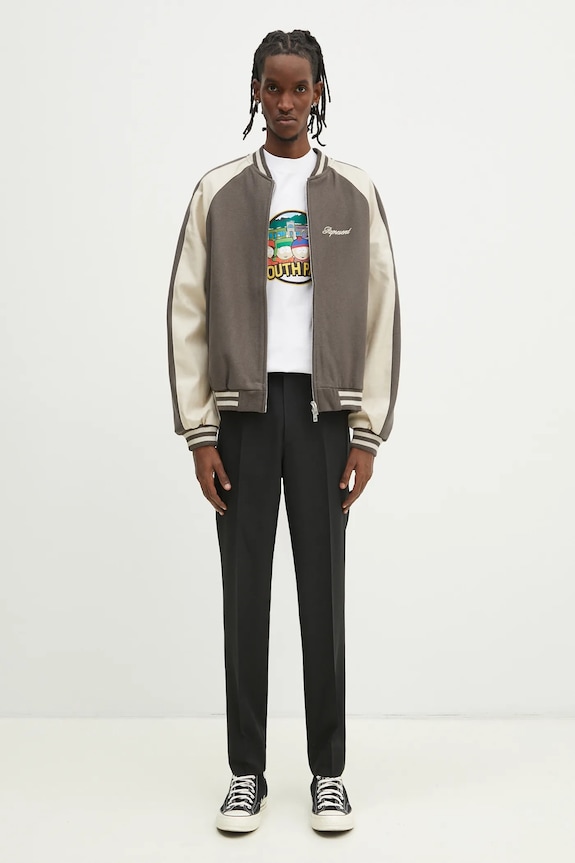 Represent wool bomber jacket Raglan Varsity Jacket MLM1803.46 green