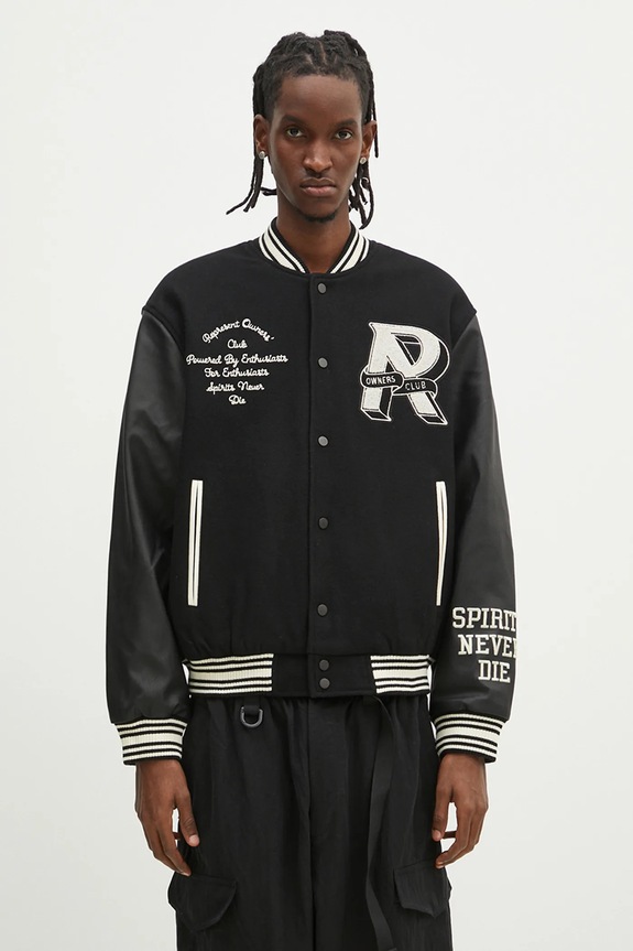 Represent giacca bomber in lana Owners Club Varsity Jacket transitorio nero MLM100231.01
