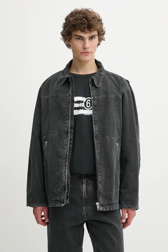 MM6 Maison Margiela giacca di jeans senza nero SH0AM0041