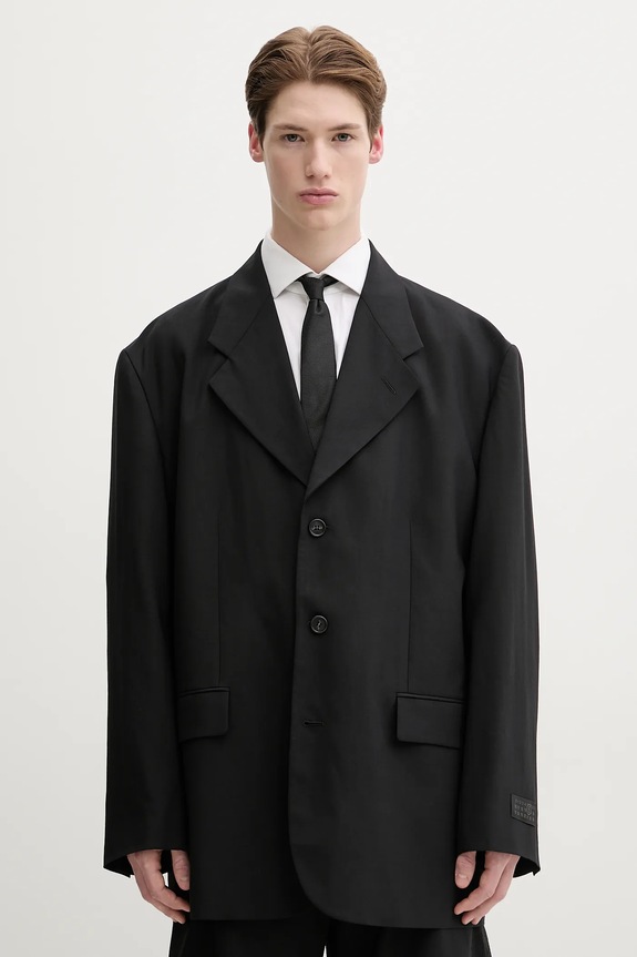 MM6 Maison Margiela giacca in lana senza fodera nero SH0BN0011
