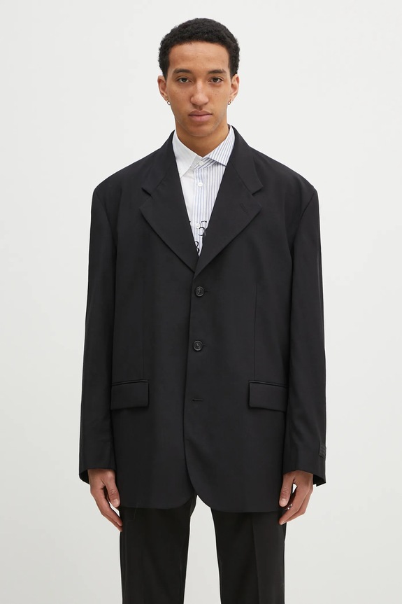 Vuneni sako MM6 Maison Margiela relaxed crna SH0BN0011