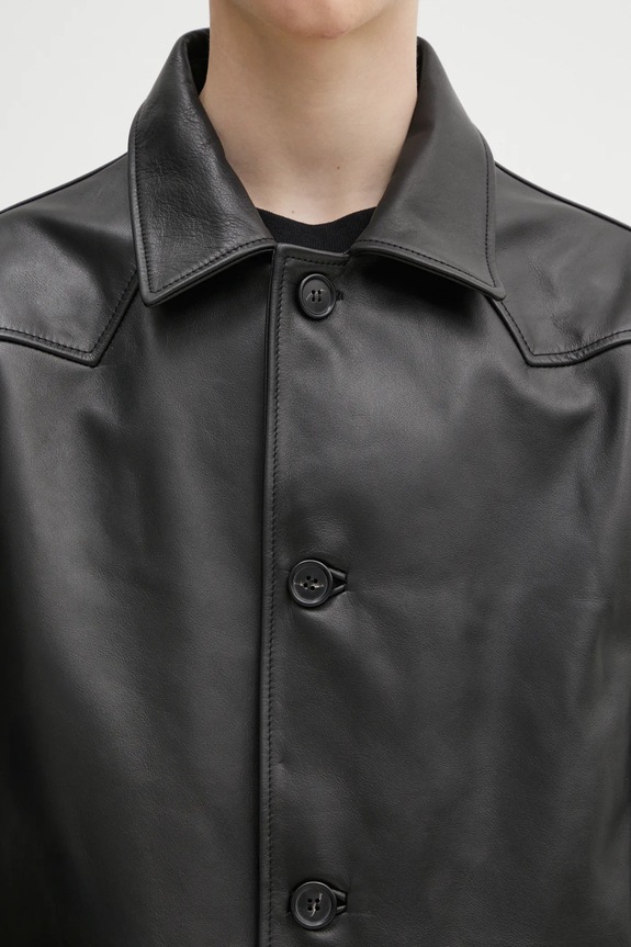 MM6 Maison Margiela giacca in pelle SH0AM0045 nero