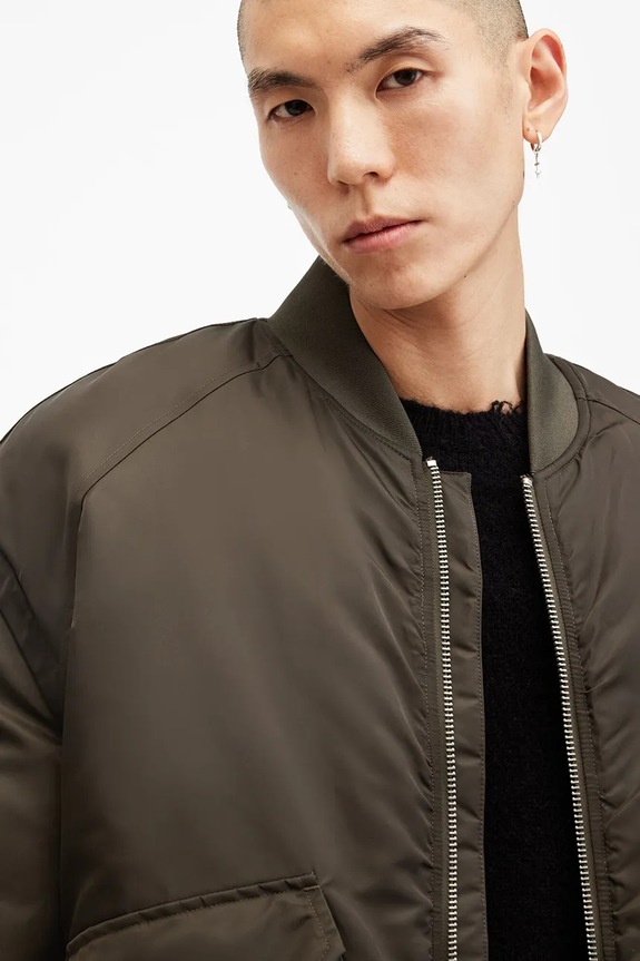 AllSaints kurtka bomber HAWK M049OB zielony SS25