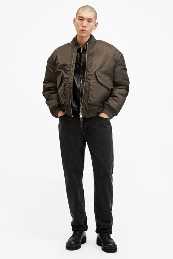 AllSaints kurtka bomber HAWK M049OB zielony