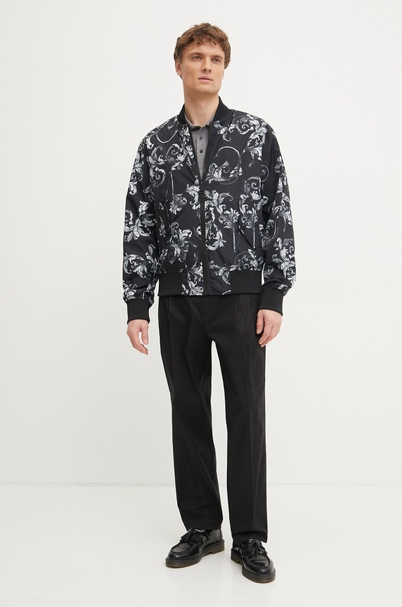 Versace Jeans Couture geaca bomber cu doua fete 78GASD07.CQD92 negru SS25