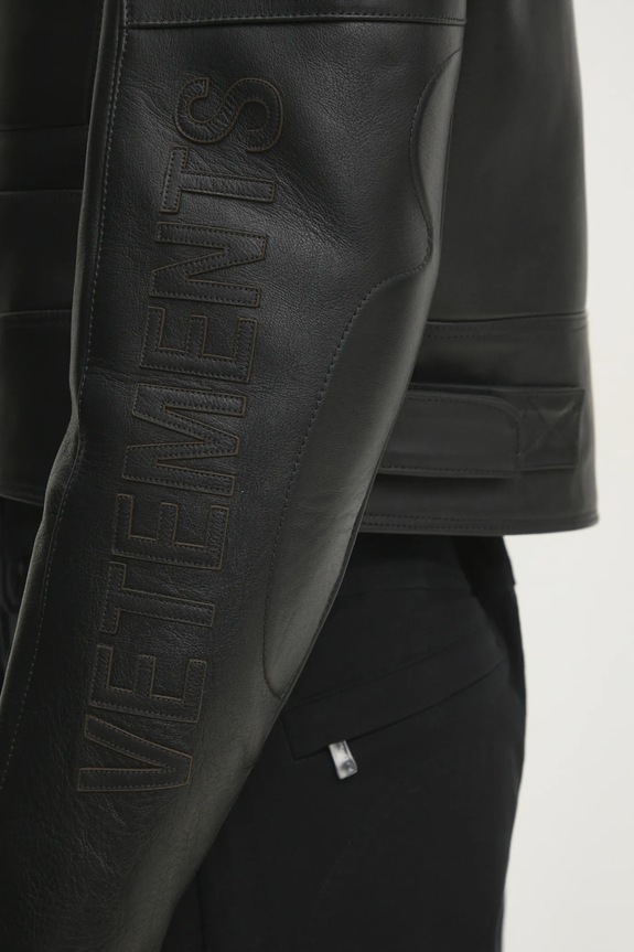 VETEMENTS geaca de piele Racing Logo UA66JA210B negru