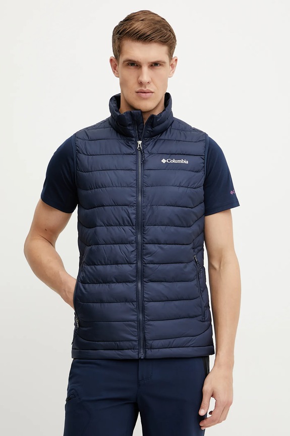 Športni brezrokavnik Columbia Powder Lite II S podlogo mornarsko modra 2086974