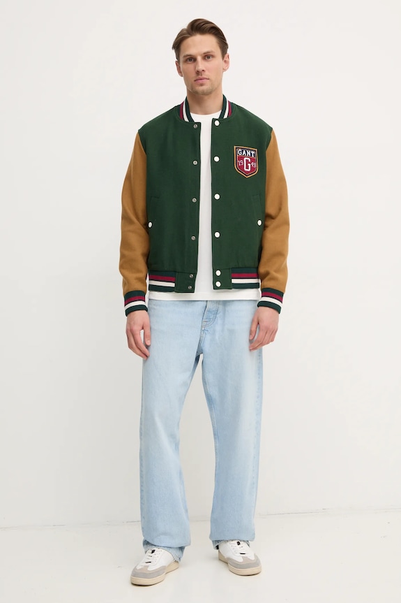 Gant kurtka bomber z domieszką wełny 7006483 zielony SS25
