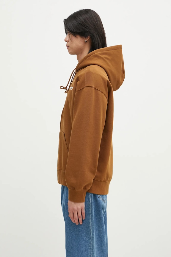 Dukserica Carhartt WIP Hooded Runaway Sweat Jacket I034414.2IQ06 smeđa SS25