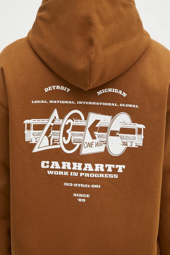 Dukserica Carhartt WIP Hooded Runaway Sweat Jacket smeđa I034414.2IQ06
