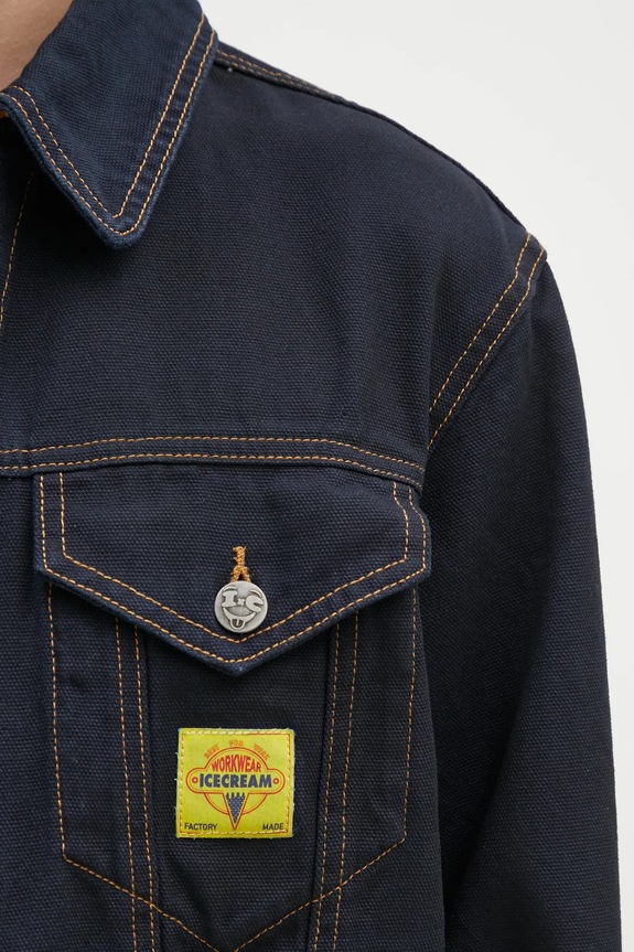 Τζιν μπουφάν ICECREAM Oil Stained Trucker Jacket μπλε ICW008