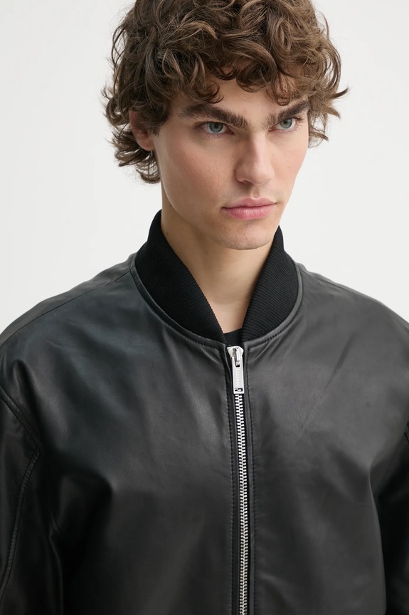 Iceberg giacca in pelle stile bomber nero ZO11.6805