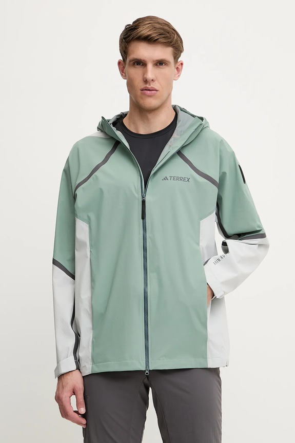 Nepremokavá bunda adidas TERREX x National Geographic nezateplené zelená JD5835