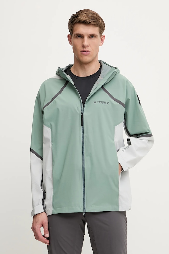 Nepremokavá bunda adidas TERREX x National Geographic nezateplené zelená JD5835