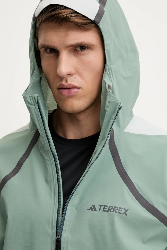 Nepremokavá bunda adidas TERREX x National Geographic zelená JD5835