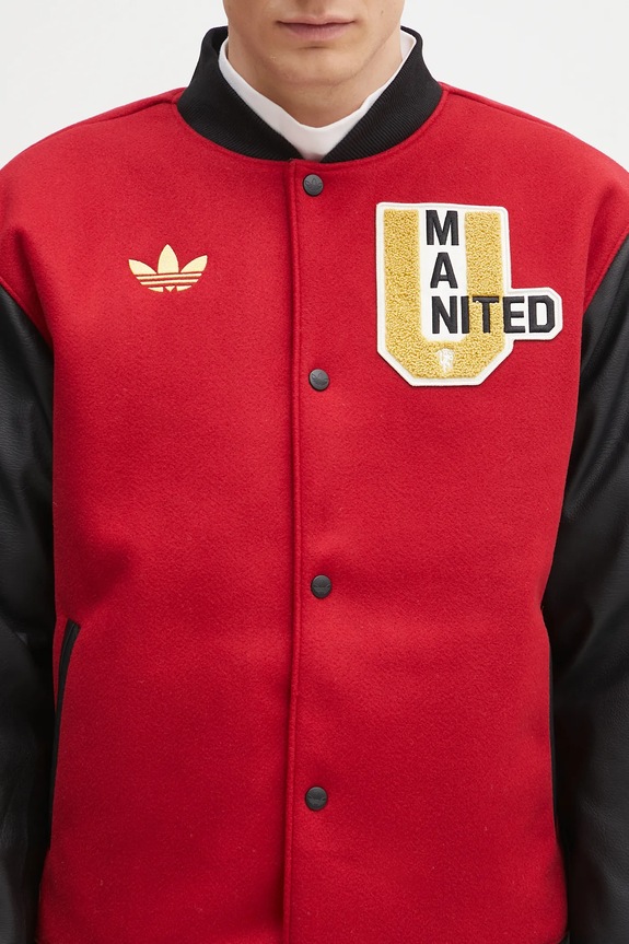 adidas Originals wool blend bomber jacket Manchester United VRCT red JF0366