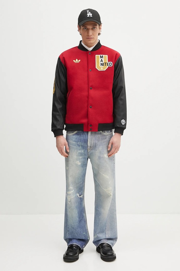 adidas Originals wool blend bomber jacket Manchester United VRCT JF0366