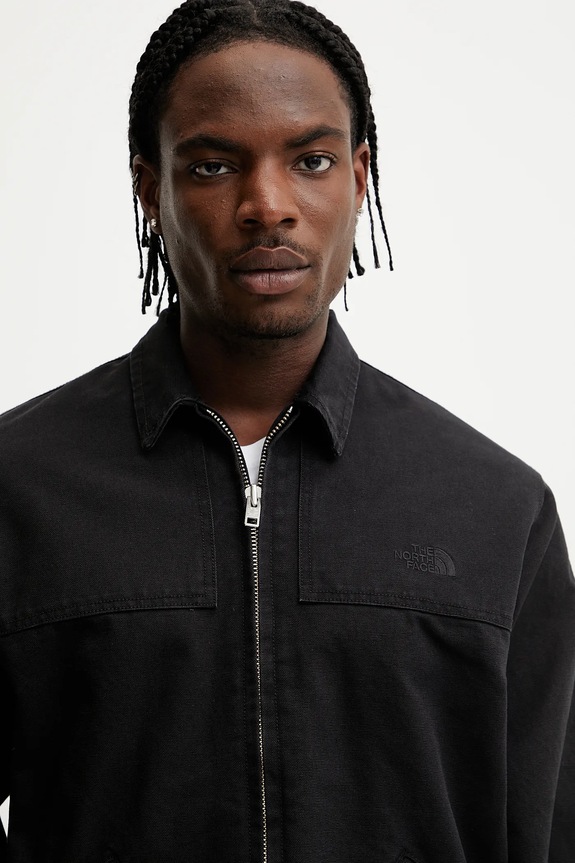 The North Face pamut kabát Cedar Canvas Work fekete NF0A8B72JK31