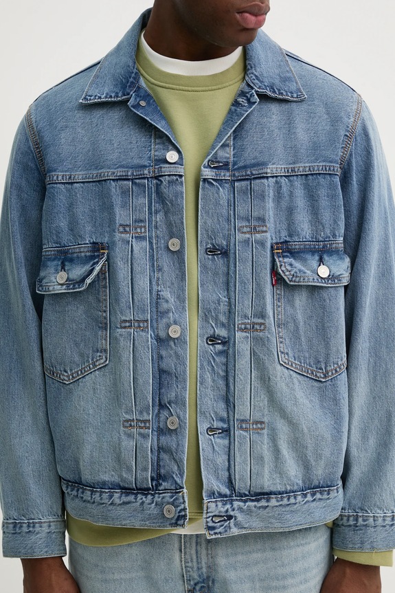 Bavlnená rifľová bunda Levi's TYPE 2 TRUCKER A7632 modrá
