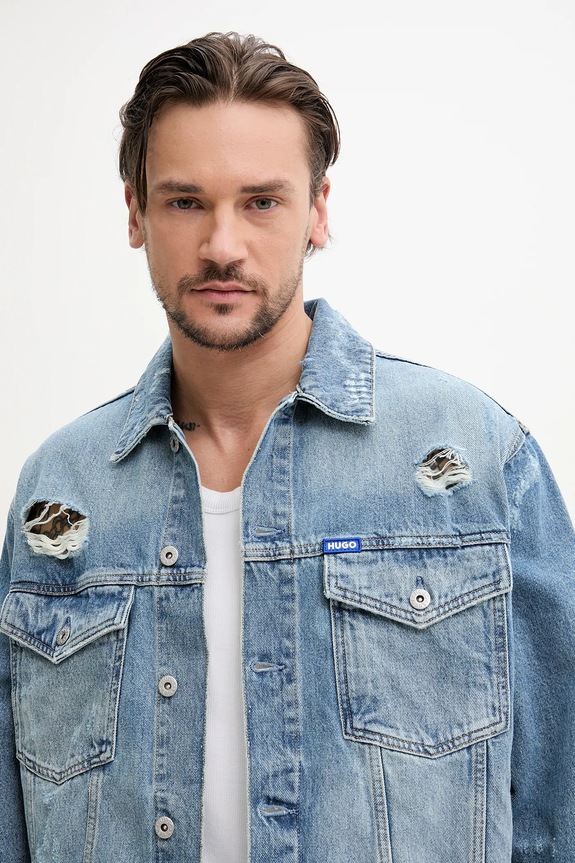 Džínová bunda Hugo Blue modrá 50534526