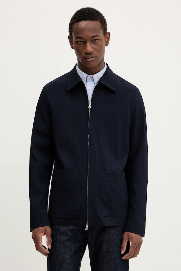 Μάλλινο μπουφάν BARENA VENEZIA Camicia Mola μαλλί σκούρο μπλε OSU5065.494