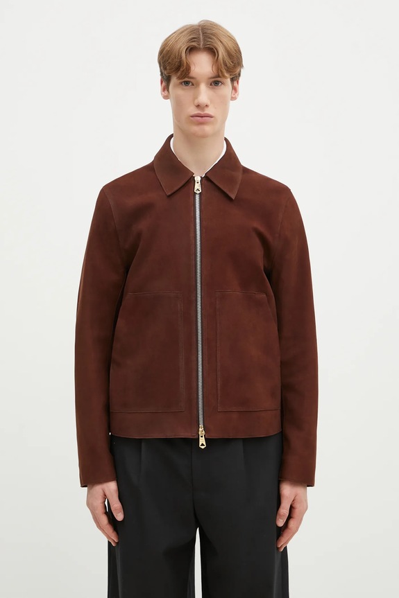 Paul Smith giacca in pelle scamosciata non isolato marrone M1R.383Z.P02611