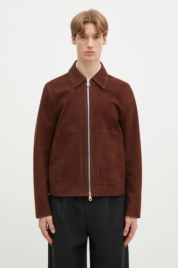 Paul Smith giacca in pelle scamosciata non isolato marrone M1R.383Z.P02611