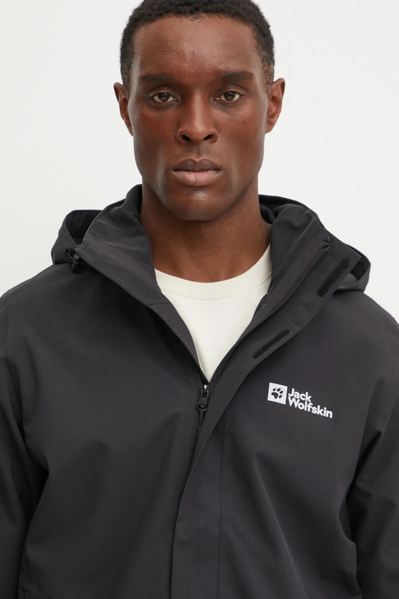 Jack Wolfskin esőkabát Trailtime 2L fekete A63903