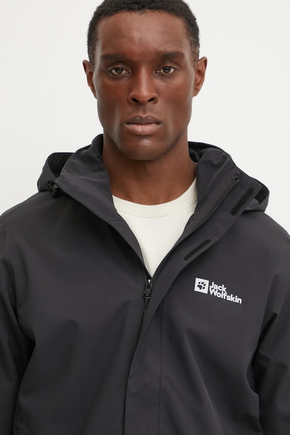 Jack Wolfskin esőkabát Trailtime 2L fekete A63903
