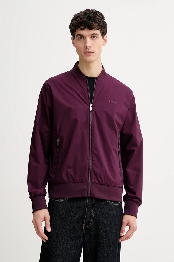 Bomber bunda Calvin Klein burgundské LV040FM512