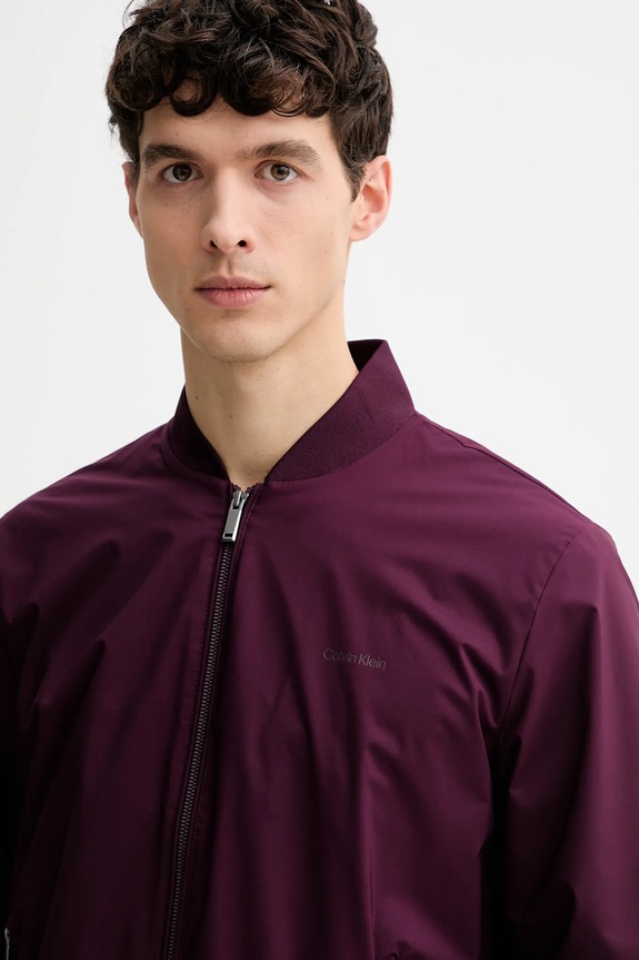 Bomber bunda Calvin Klein burgundské LV040FM512