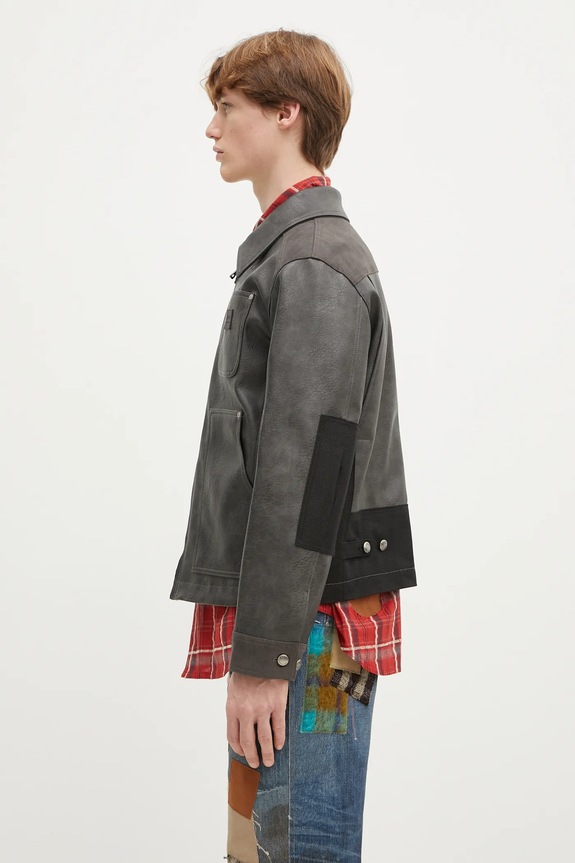Andersson Bell jacket Faux-Leather Carpenter awa682m gray SS25