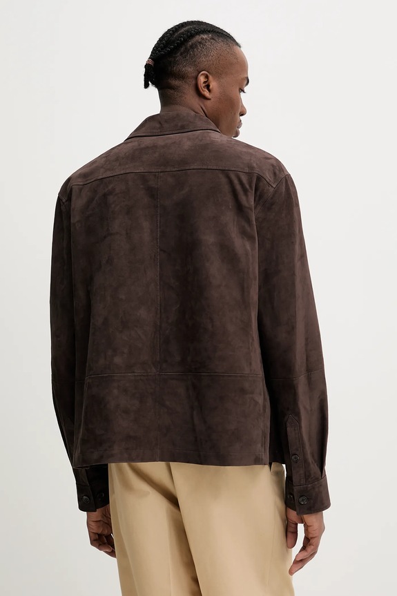 Ρούχα Δερμάτινο μπουφάν Bally MLE05B καφέ
