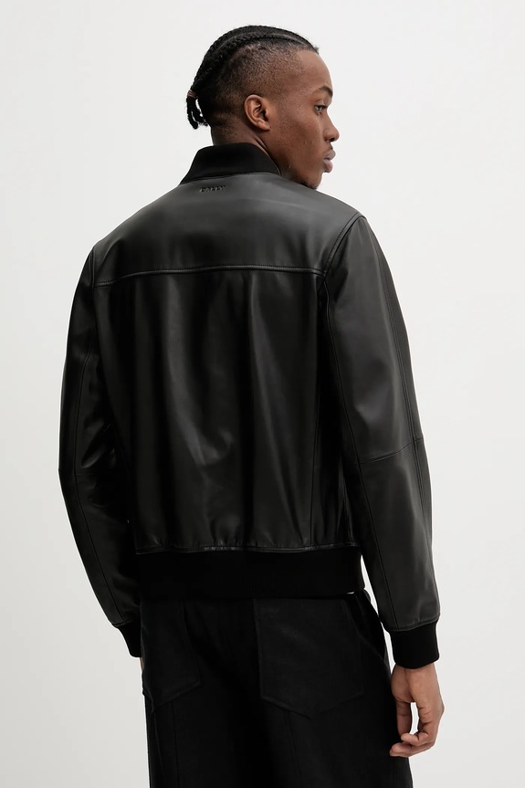 Ρούχα Δερμάτινο μπουφάν Bally MLE054 μαύρο