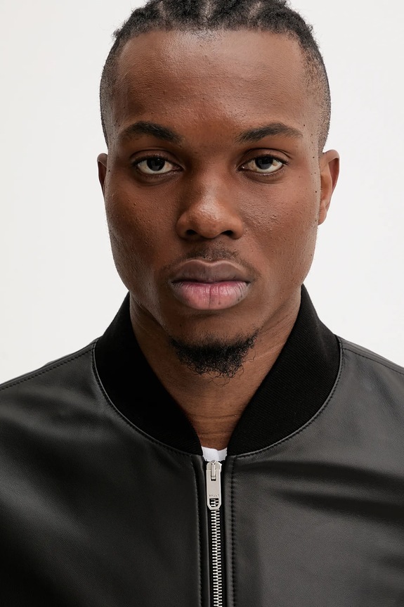 Δερμάτινο μπουφάν Bally μαύρο MLE054