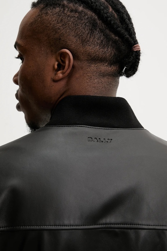 Δερμάτινο μπουφάν Bally MLE054 μαύρο