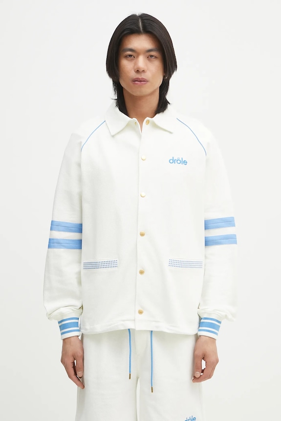 Drôle de Monsieur bluza bawełniana Le Veste AprËs-sport gładkie biały G.JT227.CO162.OW