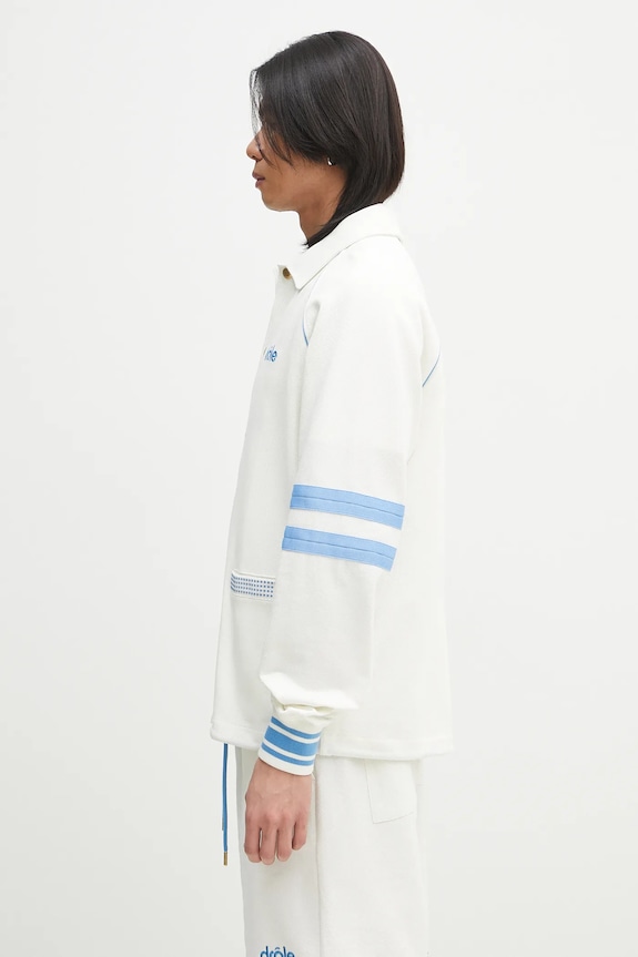 Bavlnená mikina Drôle de Monsieur Le Veste AprËs-sport G.JT227.CO162.OW biela SS25