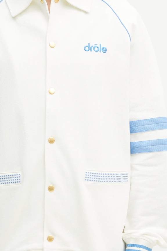 Bavlnená mikina Drôle de Monsieur Le Veste AprËs-sport biela G.JT227.CO162.OW