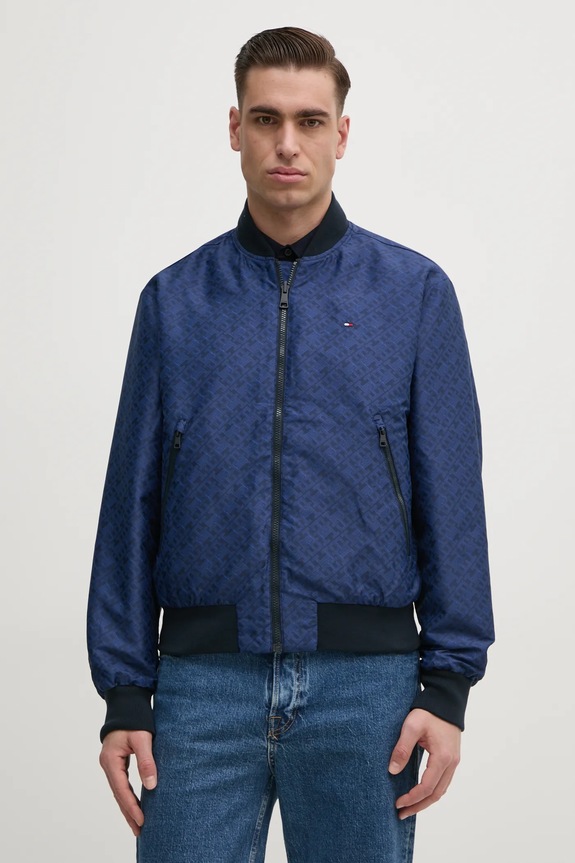 Dvostrana bomber jakna Tommy Hilfiger mornarsko plava MW0MW38707
