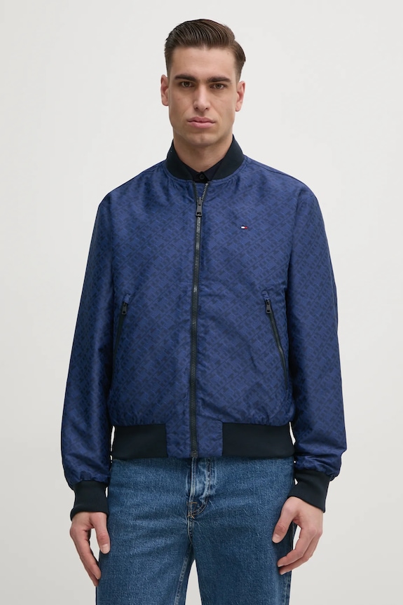 Dvostrana bomber jakna Tommy Hilfiger mornarsko plava MW0MW38707