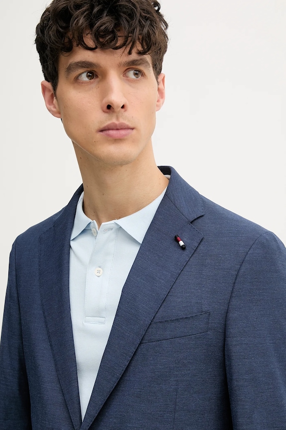 Vlnené sako Tommy Hilfiger tmavomodrá SQTHL6506.SQTH402